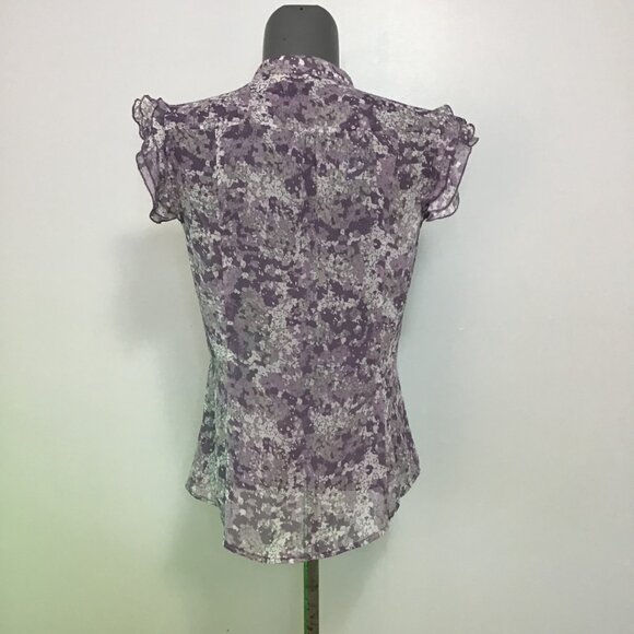 Esprit Sleeveless Floral Print Blouse with Ruffles Size M - Picture 4 of 11